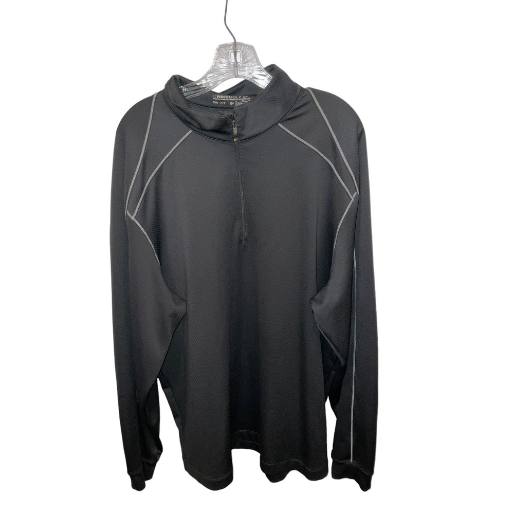 Nike Gray Half-Zip Pullover with Contrast Piping